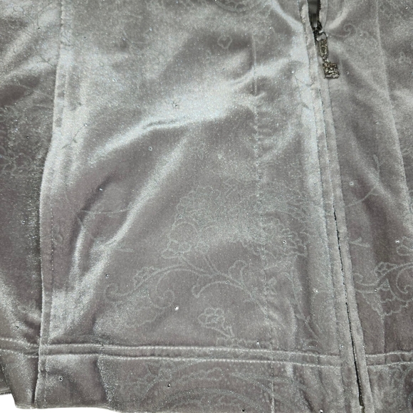 St. John Sport sweatshirt velour gray with silver and gems - Picture 4 of 7